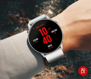 Flat Red Watch Face Screenshot 2