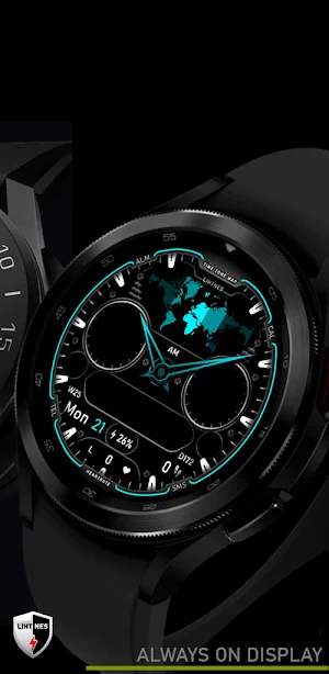 World Time Map Watchface 020 Screenshot 2