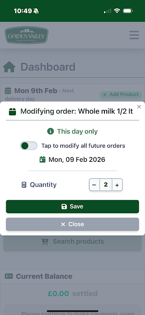 Golden Valley Milk Delivery Screenshot 3