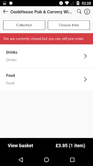 P.U.B Ordering App Screenshot 1