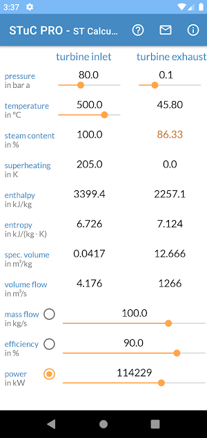 STuC PRO - Steam Turbine Calcu Screenshot 3
