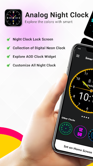 Neon Night Clock: Live Clock Screenshot 1