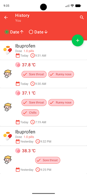 Healthbook: Symptom Tracker Screenshot 1