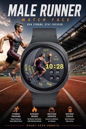 Male Runner: Sport Watch Face Screenshot 1