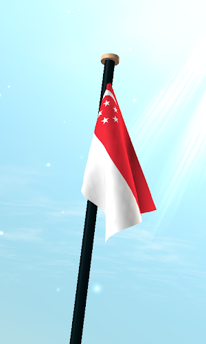 Singapore Flag 3D Wallpaper Screenshot 2