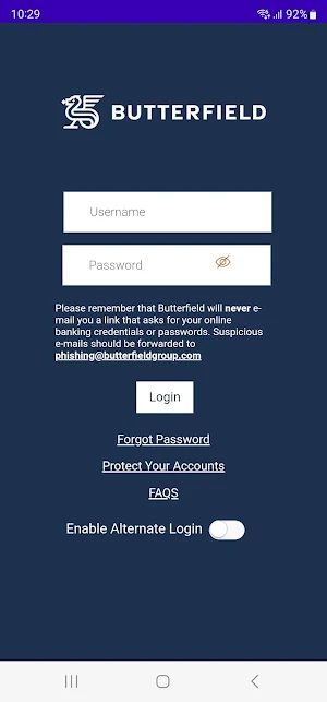 Butterfield Online Banking Screenshot 0