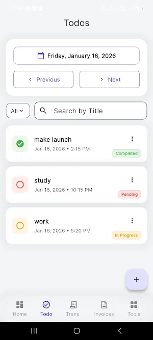 Glow: Expense & Task Tracker Screenshot 2