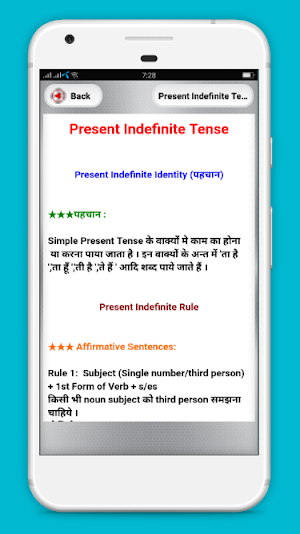 Learn Tense in Hindi with examples and Exercise Screenshot 1
