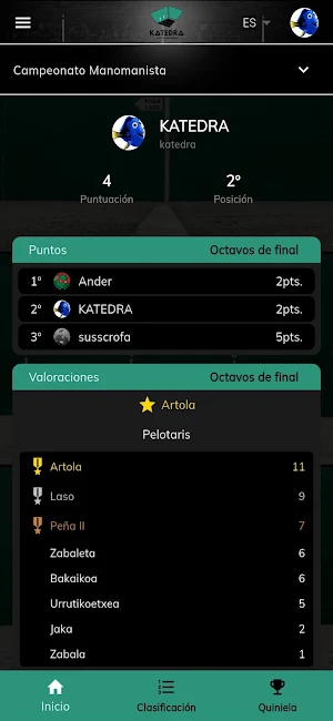 Katedra: Pilotazaleen Kiniela Screenshot 2