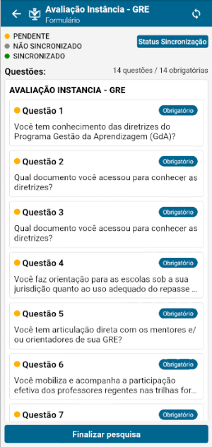 Avaliação e Monitoramento Screenshot 1