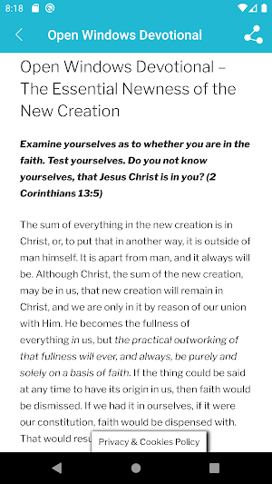 Open Windows Devotional by Austin Sparks Screenshot 0