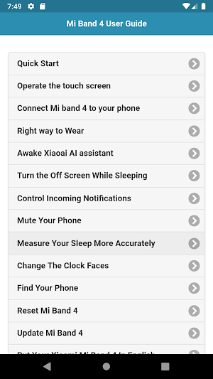 User Guide for Xiaomi Mi Band 4 Screenshot 0