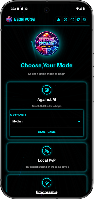 Neon Pong Master Offline Play Screenshot 3