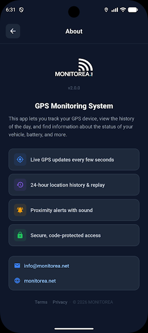 MONITOREA Personal GPS Screenshot 3