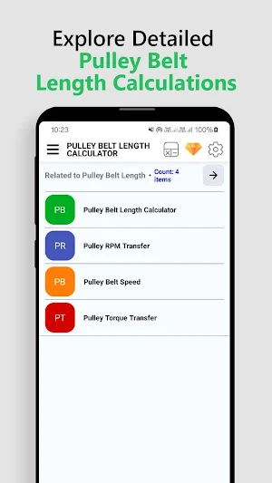 Pulley Belt Length Calculator Screenshot 0