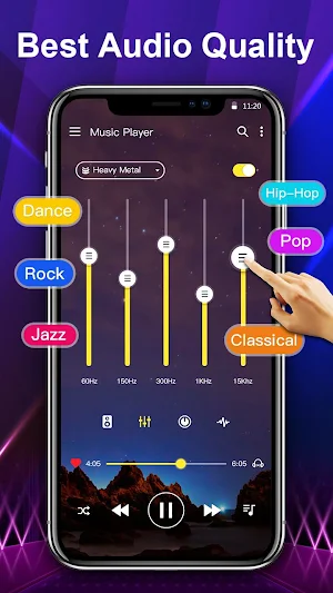 Music Player with equalizer and trendy design Screenshot 2