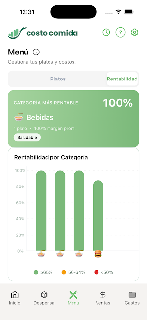 Costo Comida Screenshot 3