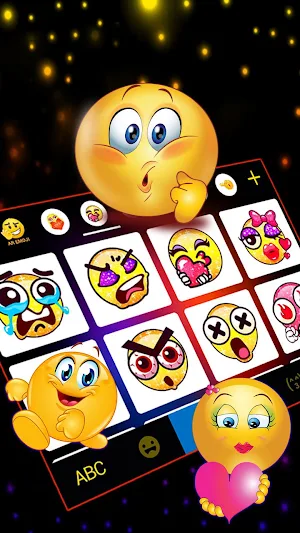 Neon Heart Lights 2 Keyboard Theme Screenshot 3