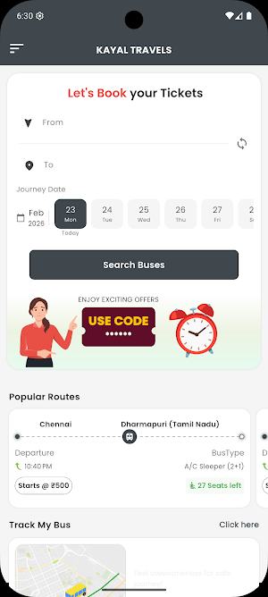 KAYAL TRAVELS Screenshot 1