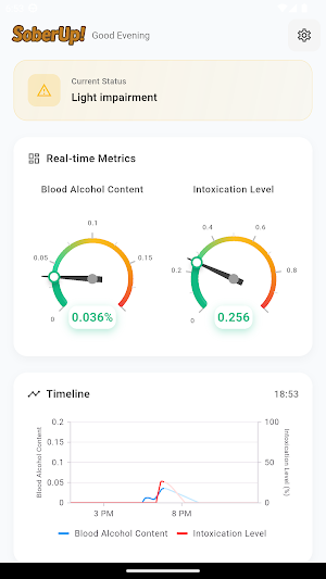 SoberUp! Alcohol tracker. Screenshot 1