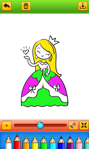 coloring rainbow princess Screenshot 2
