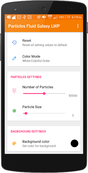 Particles Fluids Galaxy LWP Screenshot 0