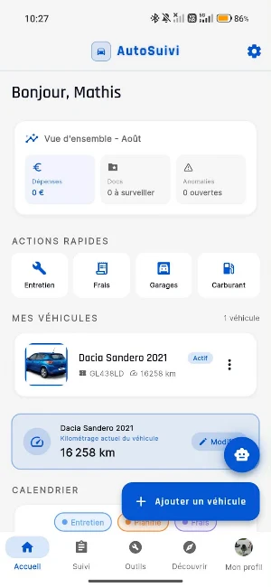 AUTOSUIVI - Suivi Automobile Screenshot 0