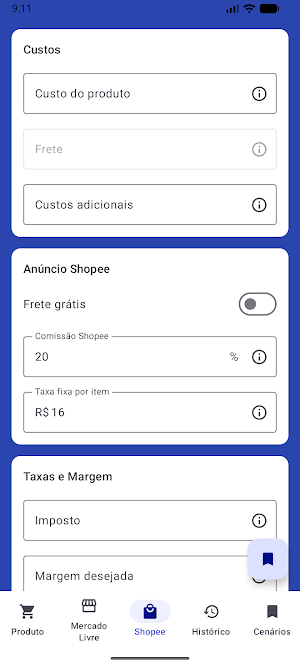 Markup - Calculadora de Preços Screenshot 2