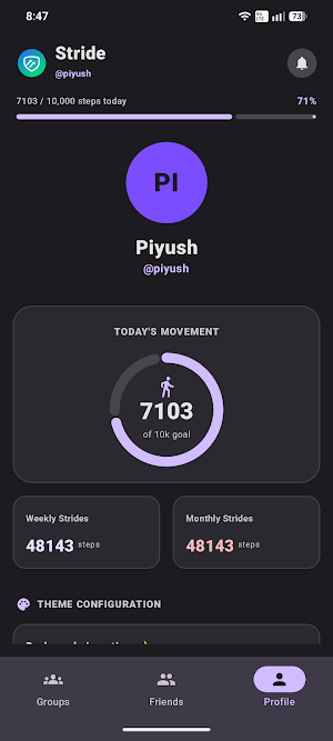 Stride - Social Fitness App Screenshot 1