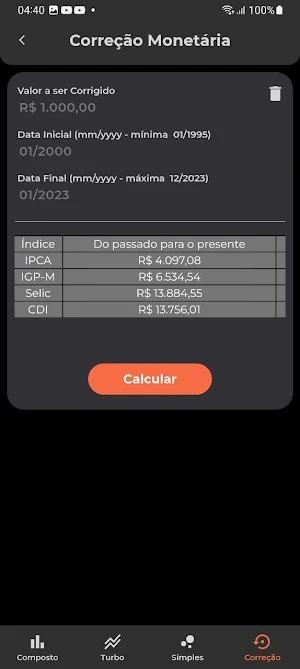 Juros Compostos Screenshot 1