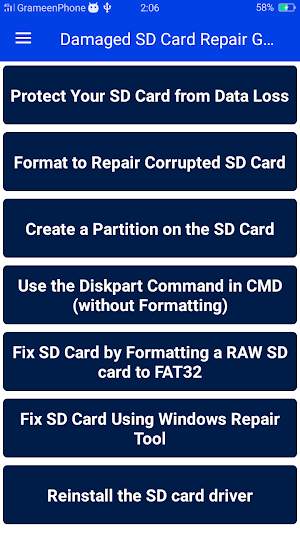Damaged SD Card Repair Guide Screenshot 0