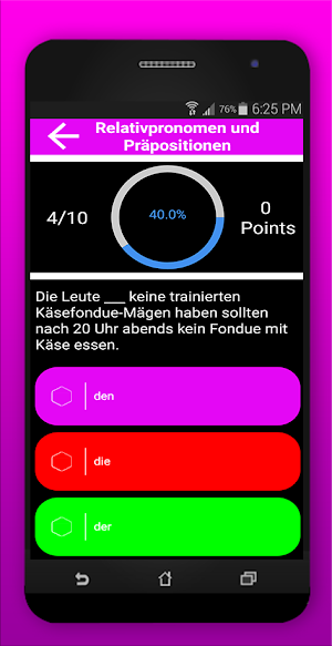 Deutsch Grammatiktraining B2 Screenshot 2