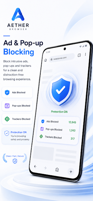 Aether-Fast & AdBlock Browser Screenshot 1