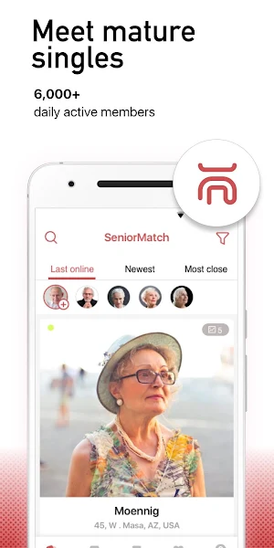 Senior Match: Mature Dating App for Silver Singles Screenshot 1