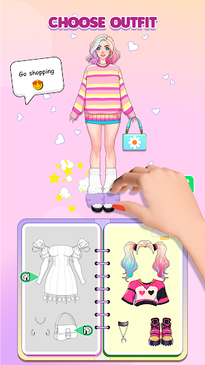Coloring Crafts: Paper Dolls Screenshot 2