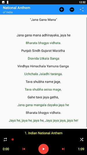 Indian Natonal Anthem Screenshot 2