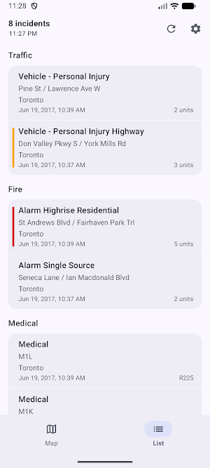 Toronto Incidents Screenshot 1