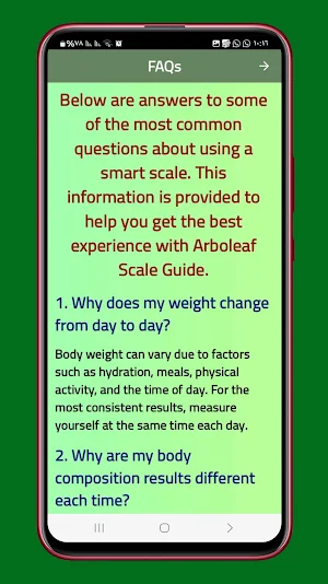 arboleaf scale guide Screenshot 2