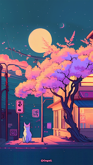 카카오톡 테마 - Stay With Me : 밤 벚꽃 Screenshot 0