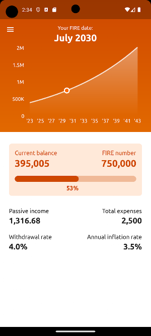 FIRE Calculator | Bonfire Screenshot 0
