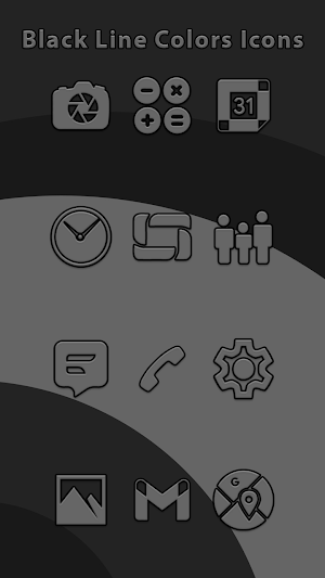 Black Line Gray - Frameless Icons Screenshot 0