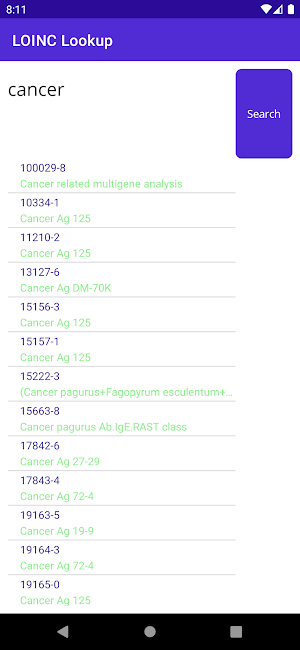 LOINC Lookup Screenshot 0
