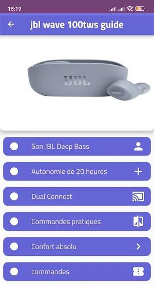 jbl wave 100tws guide Screenshot 0