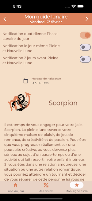 Mon guide lunaire Screenshot 2