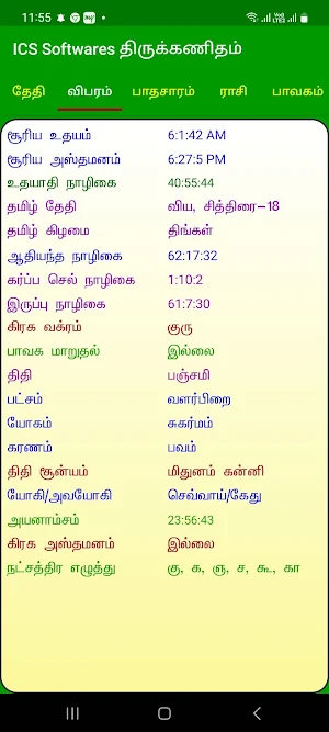 ICS Softwares Tamil Astrology Screenshot 0