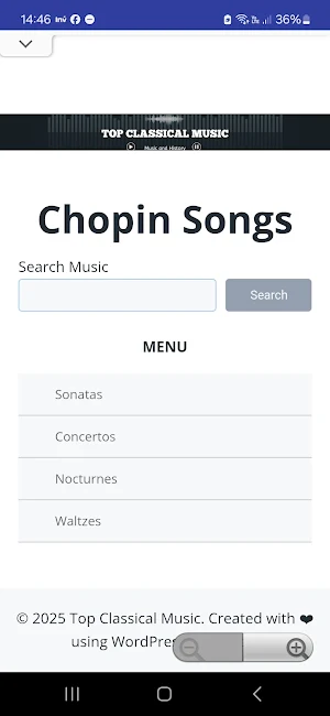 Chopin Songs Screenshot 0