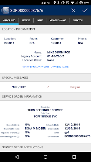 Mobile Service Orders Screenshot 2