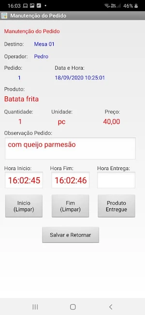 Pedidos Server Screenshot 1