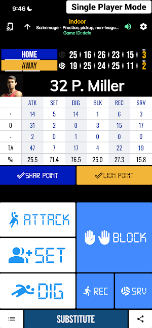 BT Volleyball Stats Screenshot 3