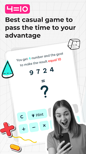 Make it 10: 4 numbers 1 result Screenshot 0